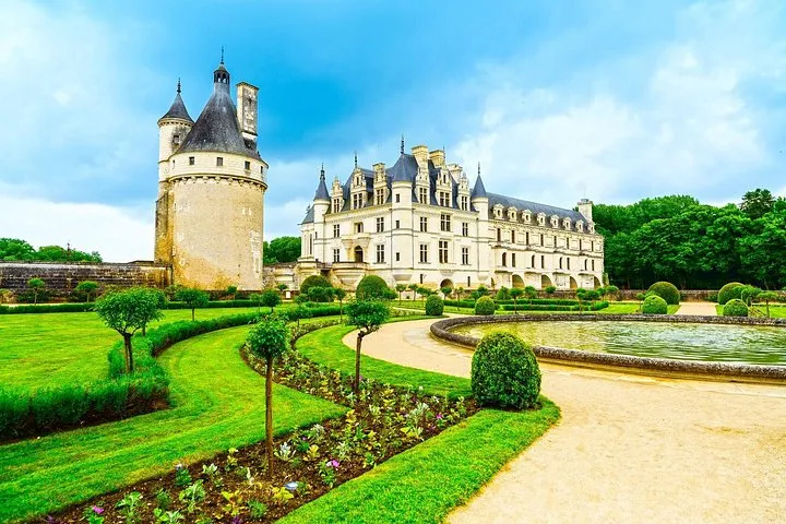 Chateau de Chenonceau spanning the river on a small-group day trip from Paris to the Loire Valley wine and castles, France