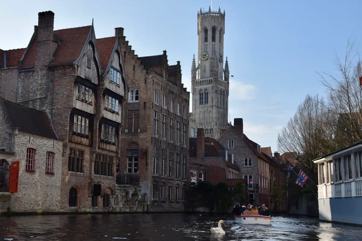 The Rozenhoedkaai canal in Bruges on a day trip from Paris by train