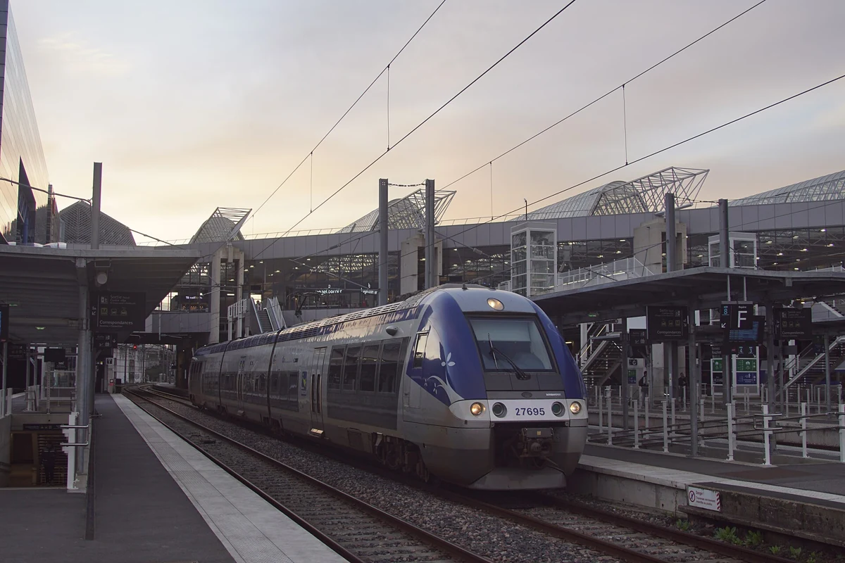 TER regional train at Rennes station, the usual change for a day trip from Paris to Mont-Saint-Michel