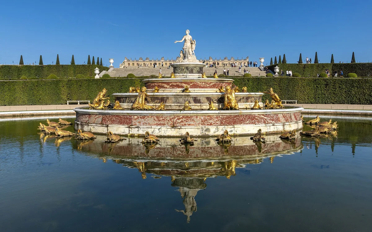 Latona Fountain in the Versailles gardens on a day trip from Paris